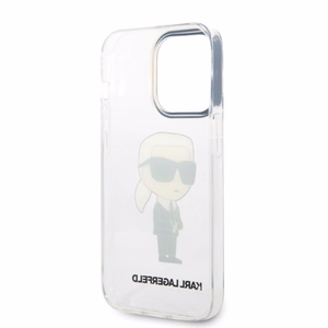 Karl Lagerfeld Ikonik Karl dėklas telefonui iPhone 14 Pro Max - permatomas