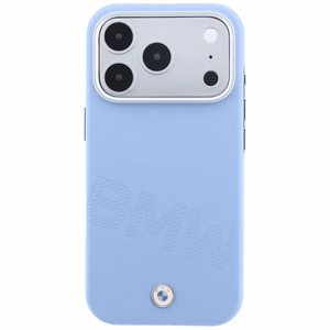 BMW Sign Inclined Deboss Letters dėklas, skirtas iPhone 18 Pro Max / 17 Pro Max, suderinamas su MagSafe – mėlynas