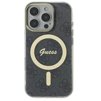 Guess IML 4G Magnetinis dėklas telefonui iPhone 16 Pro - juodas