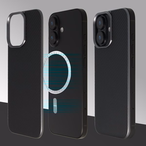 Liavec Carbon Layer Magsafe Aramid Fiber Cover for Iphone 17 black