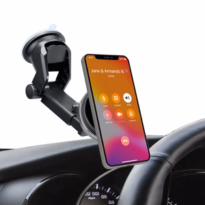 SBS TESUPMAGEXTWIR15W Telescopic Smartphone Holder with Wireless Charger, MagSafe Compatible, for Windshield and Dashboard - Black