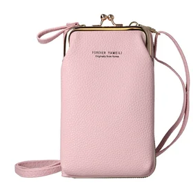 Megztas maišelis telefonui GCW01 šviesiai rožinis