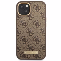 Guess GUHMP14MU4GPRW iPhone 14 Plus 6.7 "rudas / rudas kietas dėklas 4G Logo Plate MagSafe