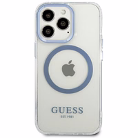Guess GUHMP13LHTRMB iPhone 13 Pro / 13 6,1" mėlynas/mėlynas hard dėklas Metal Outline Magsafe
