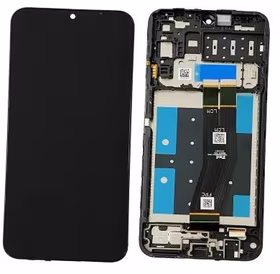 Ekranas Samsung A145 A14 4G 2023 su lietimui jautriu stikliuku ir rėmeliu Black originalus (used Grade B)