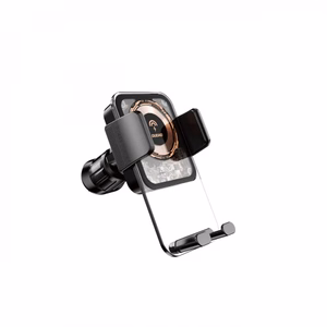 Automobilinis laikiklis Dudao F19 juodas (belaidis įkrovimas 15W)(ne magnetinis / lipnus pagrindas / oro groteles)