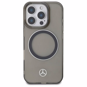 Mercedes sidabrinio žiedo Magnetinis dėklas iPhone 16 Pro telefonui - juodas
