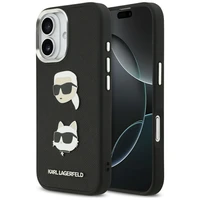KARL LAGERFELD dėklas telefonui IPHONE 17, suderinamas su magnetiniu MagSafe (KLHCP17SPSFDHPOK, FW Grained PU W/ K&C Heads Pins & Logo) juodas