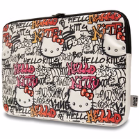 Hello Kitty PU Metal Logo dėklas 14" nešiojamam kompiuteriui - smėlinis