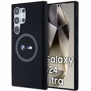 BMW M Silikoninis spausdintas žiedas Magnetinis dėklas telefonui Samsung Galaxy S24 Ultra - juodas