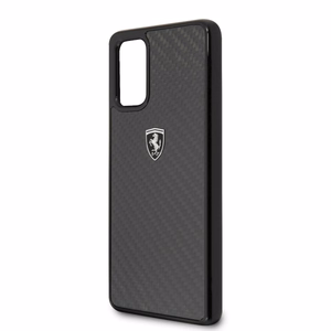 Ferrari FEHCAHCS67BK kietas dėklas Samsung S20+ G985 Carbon Heritage – juodas