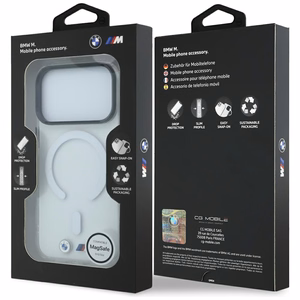 BMW M IML Glossy Metal Logo & Trims MagSafe dėklas, skirtas iPhone 17 Pro / 18 Pro – skaidrus