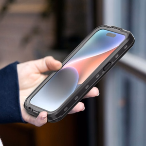 Atsparus vandeniui dėklas SHELLBOX DOT suderinamas su MagSafe IPHONE 15 juodas