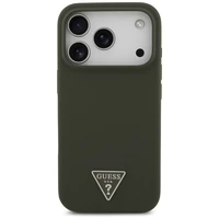Guess Silicone Triangle Logo MagSafe Case for iPhone 17 Pro - Green