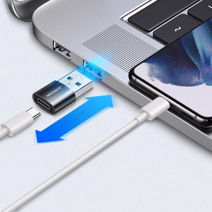 Joyroom adapteris iš USB Type C (moteriška) į USB (vyriška) 2 vnt. juodas (S-H152 Black)