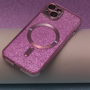 Blizgus chromuotas Mag dėklas iPhone 13 6,1" rožinė