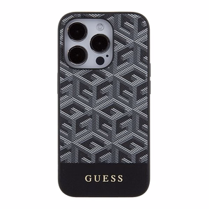 Guess GCube Stripes Magnetinis dėklas telefonui iPhone 15 Pro Max - juodas