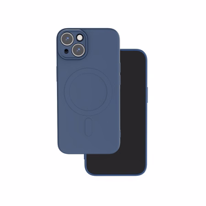 Paprastas spalvotas magnetinis dėklas telefonui iPhone 15 6,1" tamsiai mėlynas