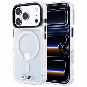 BMW M IML Glossy Metal Logo & Trims MagSafe dėklas, skirtas iPhone 17 Pro / 18 Pro – skaidrus