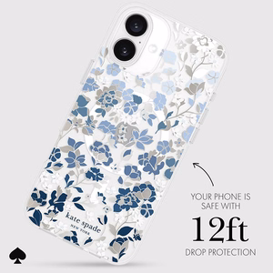 Kate Spade New York Protective Gems MagSafe - Case for iPhone 16 Plus (Flowerbed Blue)