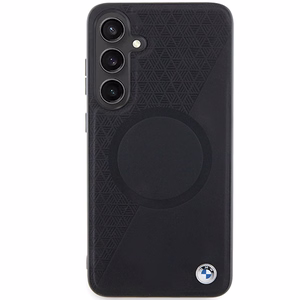 BMW BMHMS24M23RTPK S24+ S926 чёрный/чёрный жёсткий чехол Signature Leather Half Textured & Circle MagSafe