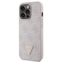 Guess GUHCP13LP4TDSCPP dėklas iPhone 13 Pro / 13 - rožinis kryžminis 4G metalinis logotipas