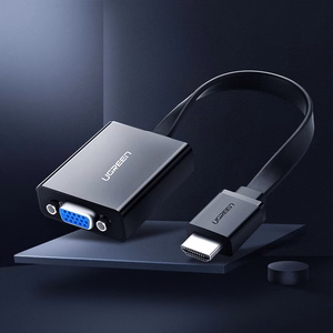 Ugreen adapteris HDMI - VGA micro USB / garso 3.5 mm mini jack juodas (40248)