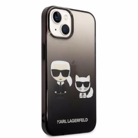 Karl Lagerfeld KLHCP14STGKCK iPhone 14 6,1 "kietas dėklas juodas / juodas Gradientinis Ikonik Karlas & Choupette