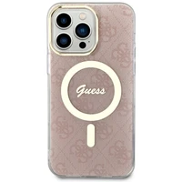 Guess GUHMP13XH4STP iPhone 13 Pro Max 6.7" rožinis/rožinis kietas dėklas 4G MagSafe