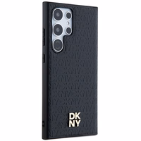 DKNY Odinis rašto metalinis logotipas Magnetinis dėklas telefonui Samsung Galaxy S24 Ultra - juodas