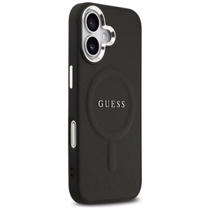 Guess klasikinio logotipo magnetinis dėklas, skirtas iPhone 17 – juodas