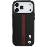 BMW M perforuotas stripe logotipas Magnētinis dėklas iPhone 17 Pro Max - raudonas