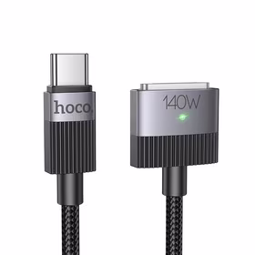 Laidas USB C į Mag3 Hoco 5A 140W magnetinis 1,8 m U141 juodas