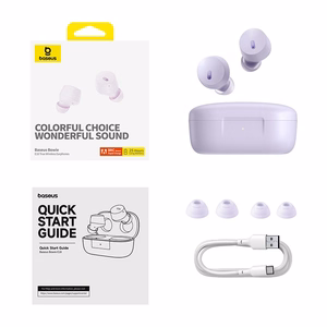 Baseus Bowie E18 Laisvų rankų įranga True Wireless Stereo (TWS) Įkišamos į ausį Skambučiai / muzika C tipo USB Bluetooth Violetinė