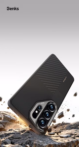 Benks Montage Magnetic Armor Pro Kevlar Dėklas Metal Frame 600D+1500D (L048) for Samsung Galaxy S26 juodas