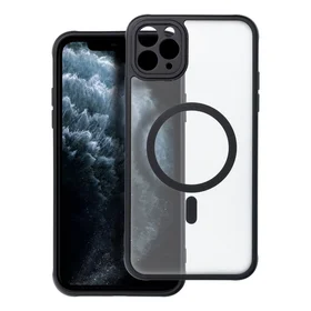 Dėklas telefonui – pilnai matinis magnetinis dėklas, suderinamas su MagSafe IPHONE 11 Pro Max, juodas