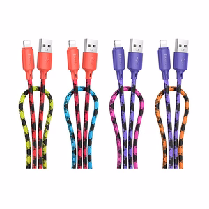 Kabelis USB A į Lightning Hoco 2,4A 1 m X116 gradientinė violetinė