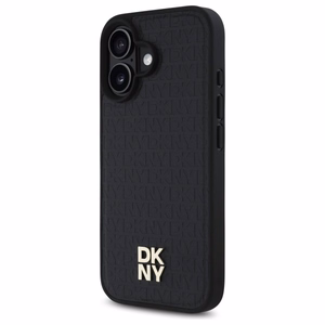 DKNY pasikartojančio rašto logotipo magnetinis dėklas telefonui iPhone 16 - juodas