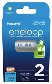 Įkraunamos baterijos PANASONIC ENELOOP AAA 800 mAh 2 szt (BK-4MCDE/2CP)