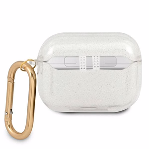 Guess GUAPUCG4GT AirPods Pro dėklas Skaidrus Glitter kolekcija