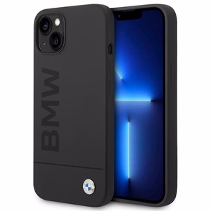 Dėklas BMW BMHMP14MSLBLBK iPhone 14 Plus 6.7 "juodas / juoda kietas dėklas Silikoninis Parašo Logotipas Magnetinis