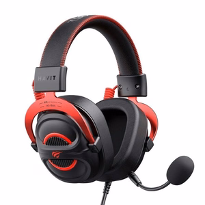 Havit H2002E Pro ausinės laidinės su lankeliu žaidimų juodos, raudonos
