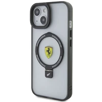 Ferrari FEHMP15SUSCAH iPhone 15 6.1" permatomas kietas dėklas su žiediniu stovu 2023 kolekcija Magnetinis