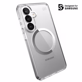 Speck Presidio Perfect-Clear Magnet - Samsung Galaxy S26 MagSafe dėklas (Clear/Clear/sidabrinis)