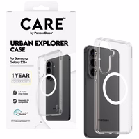 CARE by PanzerGlass Urban Explorer Transparent Case w. White Qi for Samsung Galaxy S26+ - transparent