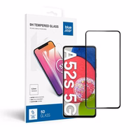 Apsauginis stiklas Blue Star - SAMSUNG A52/52s 5G/LTE pilnas paviršius (pilnas klijavimas su rėmeliu/mažas dydis) - juodas Apsauginis stiklas Blue Star