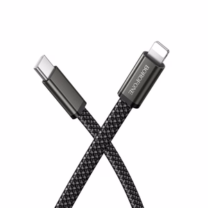 Borofone laidas BX124 Peace - Type C į Lighting - PD 30W 1 metras juodas