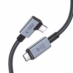 Tech-Protect UltraBoost Max L кабель USB-C 4.0 (прямой) USB-C 4.0 (угловой) PD 240W 8K 40Gbps 1.5м - серый
