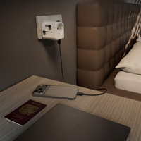 SBS universalus kelioninis adapteris - EU 2xUSB-A - baltas