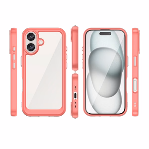 Outer Space dėklas telefonui su geliniu rėmeliu iPhone 16 Plus - raudonas